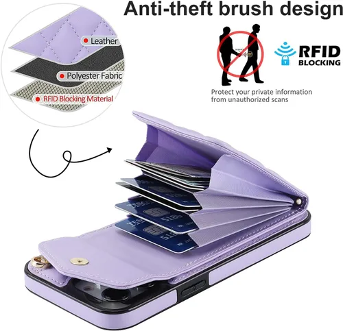 Vista 3 de Asuwish Funda compatible con iPhone 15 Pro Max de 6.7 pulgadas, protector de pantalla, anillo con bloqueo RFID, tarjetero para teléfono celular