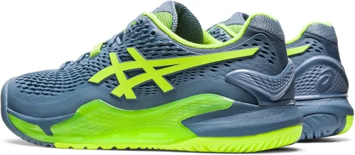 Vista 3 de ASICS Tenis Gel-Resolution 9 para hombre, Blancoverde azulado reparador