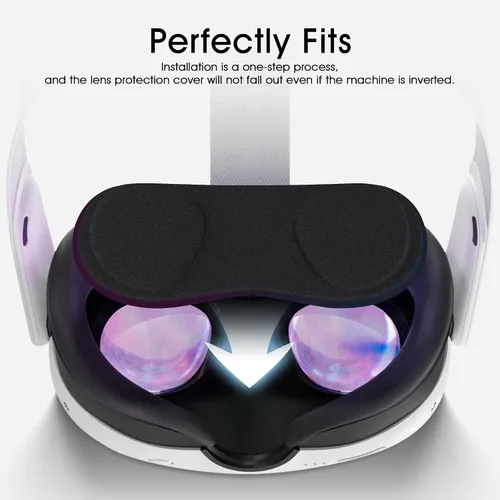 Vista 5 de Orzero (1 Pack) VR Lens Protector Cover Compatible for Quest 3S, Quest 3/2/1, Valve Index, PICO 3/4/4 pro/4 Ultra, Dust Proof Washable Protective