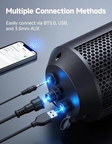 Vista 5 de KEMIMOTO Barra de sonido UTV de 28 pulgadas, altavoz para carrito de golf compatible con Bluetooth, IPX5 impermeable ATV barra de sonido compatible