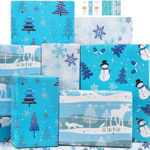 Vista 13 de BWLOIES Papel de regalo para niños y niños, hojas de papel de regalo de cumpleaños con coche de policía, camiones de bomberos, grúa, ambulancia