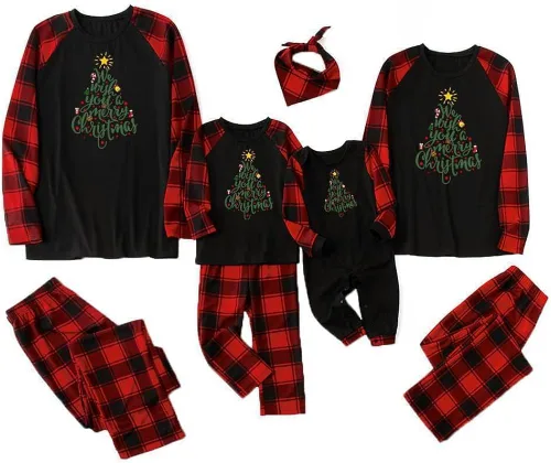 Vista 2 de Pijamas a juego para la familia, pijamas de Navidad para la familia, pijamas de Navidad a juego para la familia