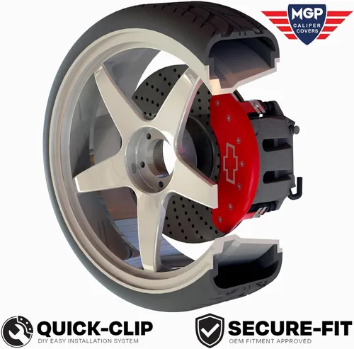 Vista 2 de MGP Caliper Covers Fundas para pinzas Dodge 12088Sclrd: Rojo, Challenger (cursivo) / Rt 4