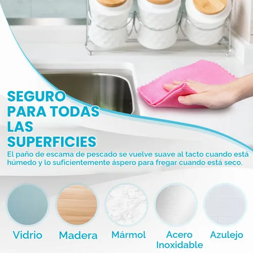 Vista 8 de Paños de limpieza mágicos de microfibra Nano sin rayas fáciles de limpiar a nanoescala, limpieza de escamas de pescado, ventana, espejo, vidrio 3