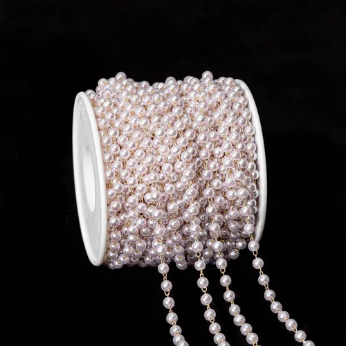 Vista 9 de KAOYOO Cadena dorada con cuentas acrílicas en forma de corazón de 2 yardas para decoración de bodas, manualidades de costura, accesorios de Dorado