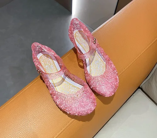 Vista 6 de Sandalias de gelatina para niñas, zapatos de vestir de princesa para niña pequeña talla 9, fiesta de baile de reina cosplay, disfraces planos Mary
