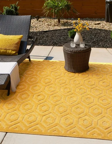 Vista 35 de Unique Loom Outdoor Trellis Textured Collection - Alfombra espacial (2 x 3 pies, rectangular, aguamarina y marfil)