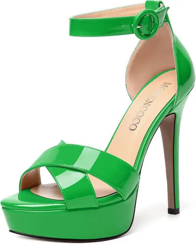 Vista 57 de MODENCOCO Sandalias de boda con correa de tobillo sexy para mujer, con plataforma y puntera abierta, tacón de aguja y tacón alto, zapatos de vestir
