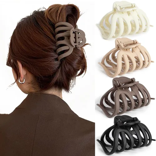 Vista 8 de 4 Piezas Pinzas de Garra de Pulpo Pinzas de Garra para Cabello de Pulpo para Mujeres 3.8" Pinza Grande para Cabello para Mujeres Agarre Fuerte Clip