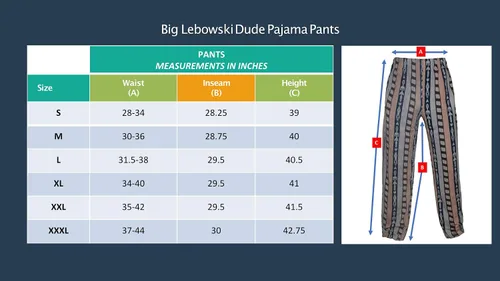 Vista 3 de The Dude Lebowski - Pantalones de pijama de personaje de película para Halloween, disfraz de cosplay