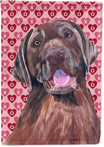 Vista 132 de Caroline's Treasures SS4484GF Bandera de jardín con diseño de bulldog inglés y corazones para el Día de San Valentín, bandera decorativa para patio