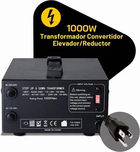 Vista 2 de ELC Serie T Transformador Convertidor de Voltaje de 1000+ Vatios - Paso Arriba/Abajo - 110 V a 220 V / 220 V a 110 V Convertidor de Potencia