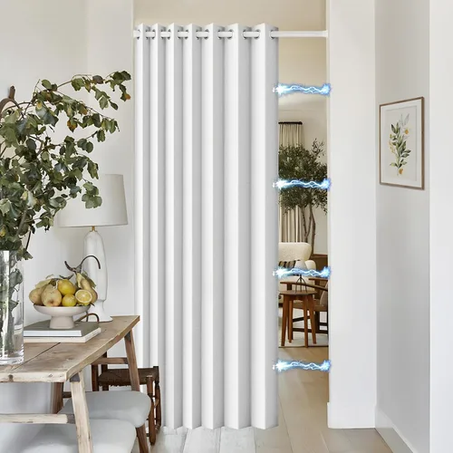Vista 28 de Cortinas plisadas completamente opacas con cierre magnético, 72 pulgadas de largo, para interiores y exteriores, 1 panel, 45 pulgadas de ancho x 72