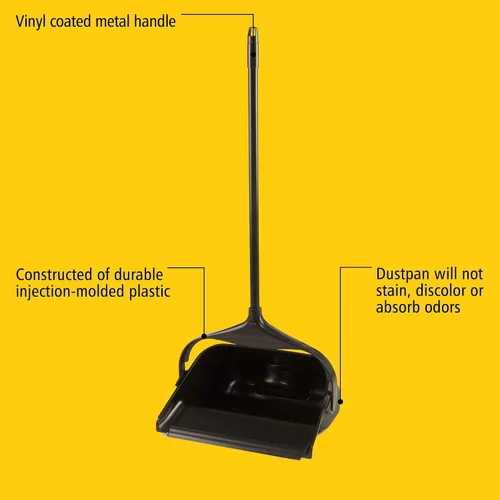 Vista 5 de Rubbermaid Commercial Executive - Recogedor de plástico de mango largo, negro, ancho de 12.5 pulgadas, compatible con cualquier escoba, perfecto
