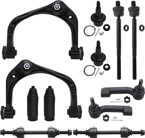 Vista 24 de Detroit Axle – 12 brazos de control superiores e inferiores delanteros con rótulas, barras de unión exteriores e interiores con topes, barras