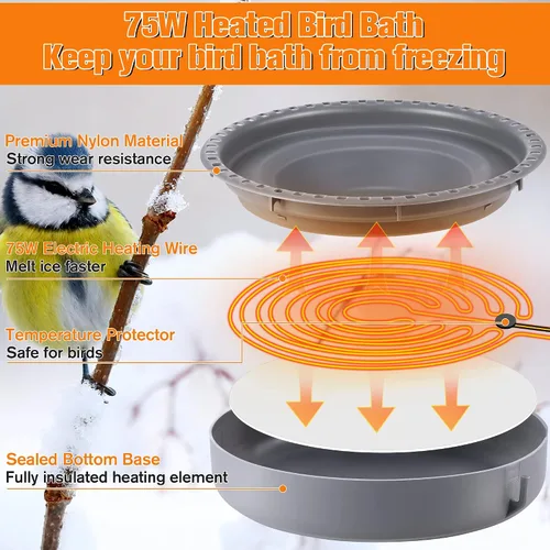 Vista 3 de Saillong Baños para pájaros para exteriores, comedero de agua para colibríes, para jardín, patio, césped, ideal para atraer pájaros