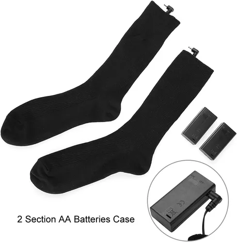 Vista 4 de Calcetines calefactables para mujeres y hombres, calcetines térmicos eléctricos alimentados por batería, para invierno, esquí al aire libre