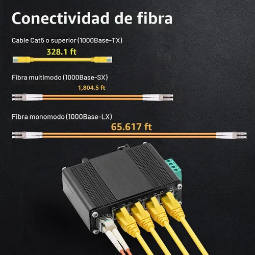 Vista 8 de MokerLink Interruptor PoE industrial de 5 puertos Gigabit con batería solar UPS, entrada DC9V-54V a salida DC48V, IEEE802.3af/at PoE, tamaño mini