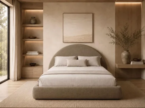 Vista 11 de Cama redonda – Funda lavable con cremallera – Espuma suave tapizada de lino – Modular minimalista moderno – Media luna – Se vende por separado