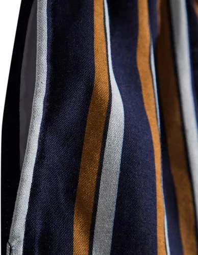 Vista 6 de Pantalones cortos para hombre, cintura con cordón, pantalones cortos activos con estampado de rayas, pantalones cortos holgados para yoga