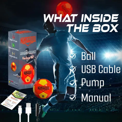 Vista 4 de Balón de fútbol recargable que brilla en la oscuridad, tamaño 5, balón de fútbol que se ilumina, ideal para regalos de fútbol con bomba y cable