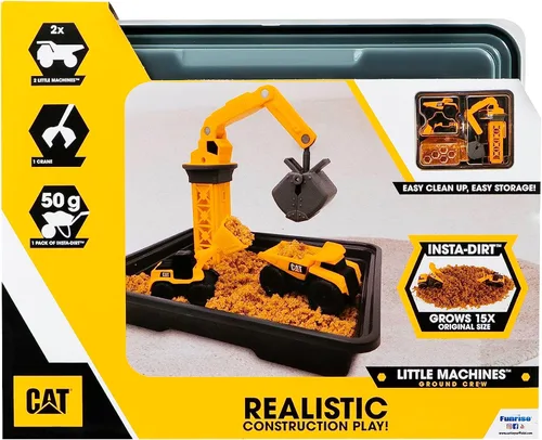 Vista 4 de CatToysOfficial, Juego de Vehículos CAT Little Machines Ground Crew con Insta-Dirt, juguetes sensoriales para niños a partir de 3 años