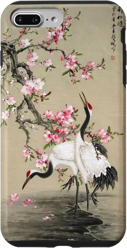 Vista 12 de Red Cap Cranes with Plum Blossoms Japanese Woodblock Art Case for iPhone 17