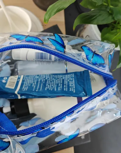 Vista 2 de Pequeña bolsa de cosméticos, bolsa de maquillaje transparente para la escuela, bonita bolsa de viaje para mujer, estuche organizador de maquillaje