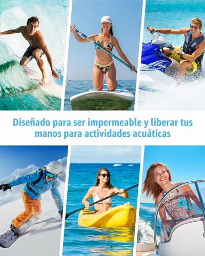 Vista 6 de F-color Riñonera impermeable – Cruise Essentials 2026 – Bolsa impermeable con correa ajustable en la cintura, bolsa seca enrollable con triple