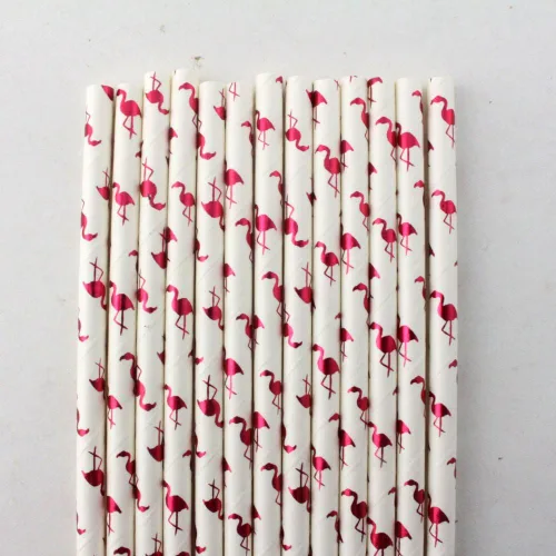 Vista 4 de popotes de papel con motivos de Frutas, biodegradable, 7.75 pulgadas, desechables, 100 unidades.