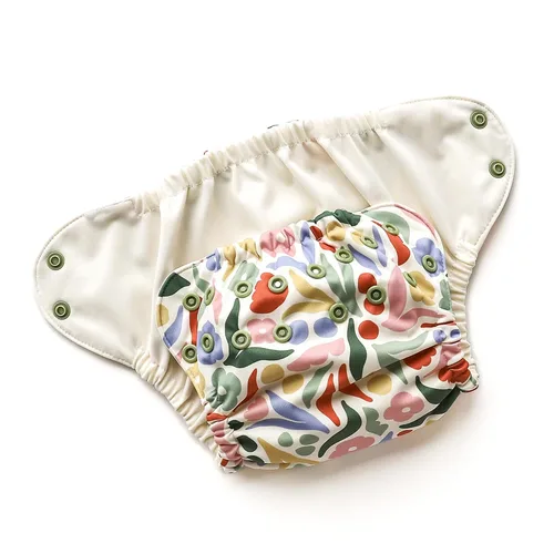 Vista 4 de Esembly Funda para pañales de tela – Pañal de natación reutilizable, impermeable, transpirable, capa exterior ajustable sobre interior absorbente