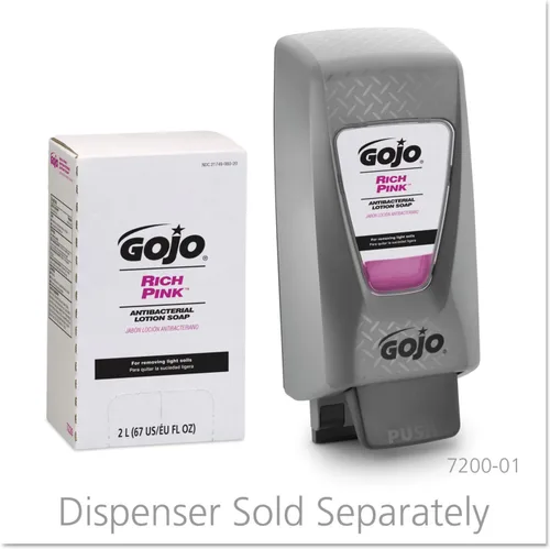 Vista 4 de GOJO RICH PINK jabón en loción antibacterial, 2,000 mililitros, recarga de jabón en loción PRO TDX dispensador estilo empuje (paquete de 4) - 7220-04