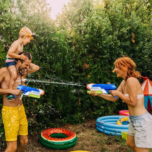 Vista 3 de Pistolas de agua para niños – Pistolas de chorro de verano de 400 CC/40 pies para niños de 3 años en adelante – Paquete de 2 juguetes al aire libre