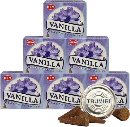 Vista 8 de TRUMIRI Paquete de soporte para cono de incienso con dobladillo de aloe vera - Paquete de 6 (aproximadamente 60 conos)
