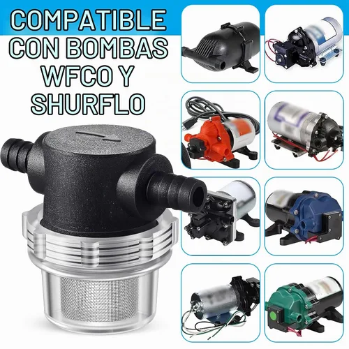 Vista 5 de 1 Piece Water Pump Strainer 3/8 ID Hose Barb with Mesh Filter Screen