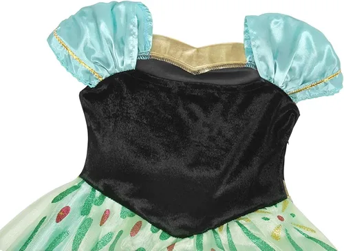 Vista 6 de Xinfenglai Disfraz de princesa para niñas verdes