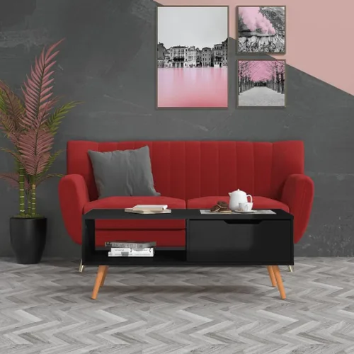 Vista 11 de Coffee Table Black 39.4x19.5 x16.9 Engineered Wood Living Room Center Table End Tables Living Tables Mesa De Centro para Sala for Bedroom Dining