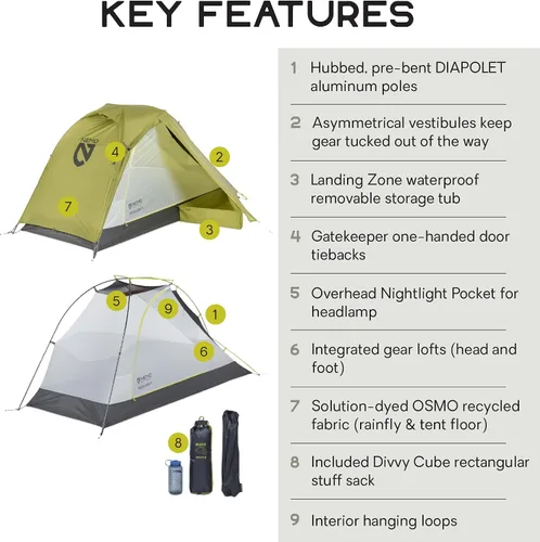 Vista 2 de NEMO Equipment Dragonfly OSMO Backpacking Tent Ultralight, Livable, Versatile, Camping