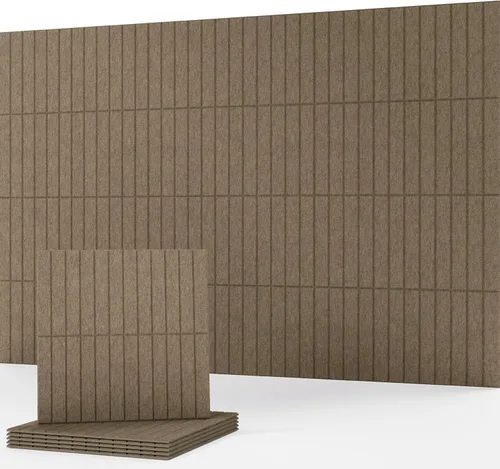 Vista 10 de Soundproofing Panels, Decorative Acoustic Wall Art, Sound Absorbing, 6 Pack Spatial Line