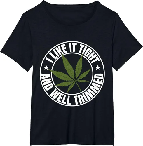 Vista 26 de Weed Cannabis Medical Marihuana I Like It Camiseta ajustada y recortada, Negro, S