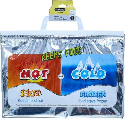 Vista 9 de Superio Bolsas aisladas para bebidas frías y calientes para entrega de alimentos, bolsas de compras de comestibles, almacenamiento de alimentos