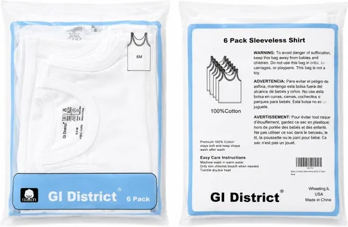 Vista 6 de Paquete de 6 camisetas sin mangas para bebé recién nacido, 100% algodón, camisetas de manga corta de 0 a 24 meses, unisex, para niños y niñas