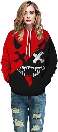 Vista 4 de TAKUSHI HF Sudadera con capucha unisex con impresión digital 3D para deporte y fiesta