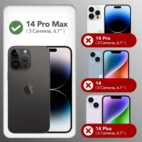 Vista 9 de GONEZ Funda de silicona para iPhone 14 Pro Max, compatible con MagSafe, con protector de pantalla + protector de lente de cámara, silicona líquida a