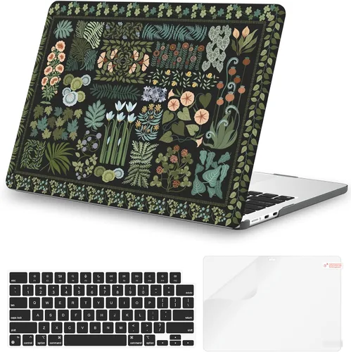 Vista 24 de iCasso para M4 MacBook Air de 13 pulgadas Funda 2025 2024-2022 M3 M2 Modelo A 3240 A3113 A2681, Funda de plástico de patrón protector resistente