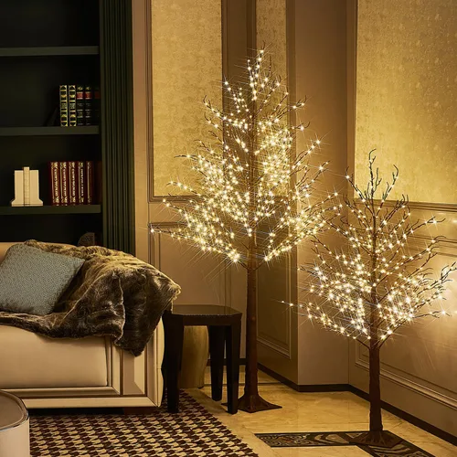 Vista 3 de LITBLOOM Árbol Marrón Iluminado Enchufable 430 Luces LED de Hadas 4 Pies, Árbol de Ramitas con Luces para Interior Exterior Hogar Habitación