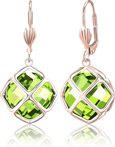 Vista 23 de Pendientes colgantes de cristal austriaco de 14MM para mujer, joyería chapada en oro de 14 quilates Apr-Diamante-Chapado en Oro de 14 K