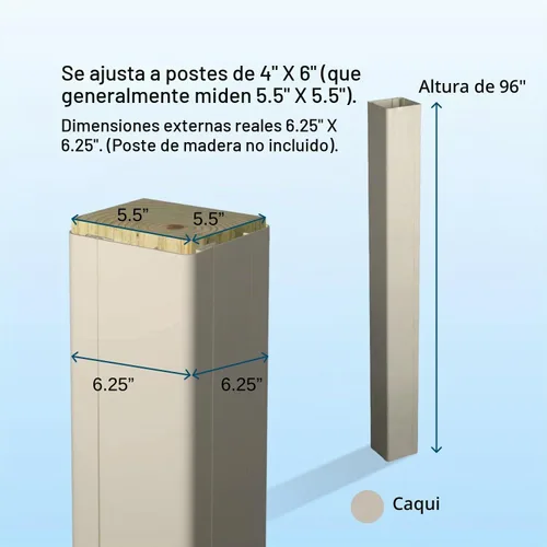 Vista 4 de Weatherables Envoltura de Poste de Vinilo de 6x6 – Envoltura de Poste de Porche de Vinilo Premium para Exteriores Resistente a la Intemperie