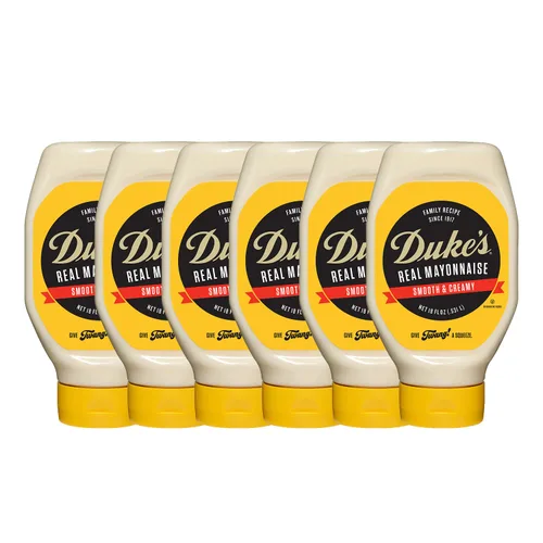Vista 23 de Duke's Botella exprimible de mayonesa con sabor a tocino y tomate, ahumada y salada, 14 onzas (paquete de 1)