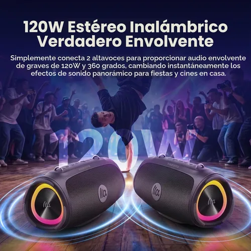 Vista 5 de TAZATA Altavoz al aire libre de Bluetooth, altavoz portátil de Bluetooth